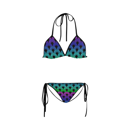 Peacock Colors Mandala Fans by ArtformDesigns Custom Bikini Swimsuit