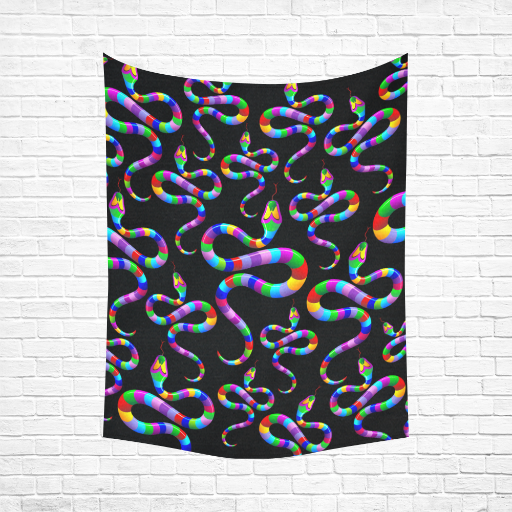 Snake Psychedelic Rainbow Colors Cotton Linen Wall Tapestry 60"x 80"