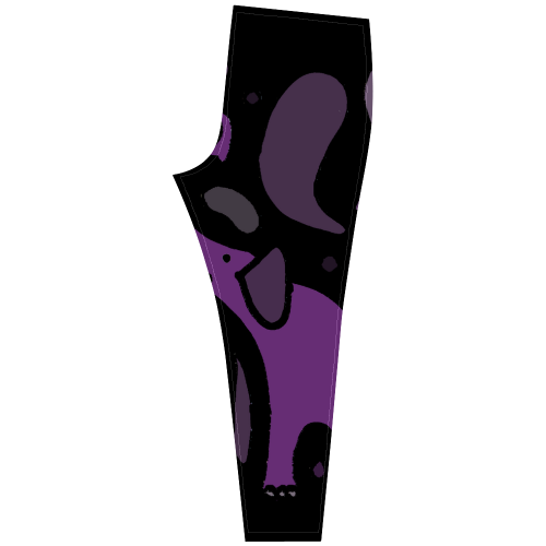Artistic Purple Elephants Abstract Cassandra Women's Leggings (Model L01)