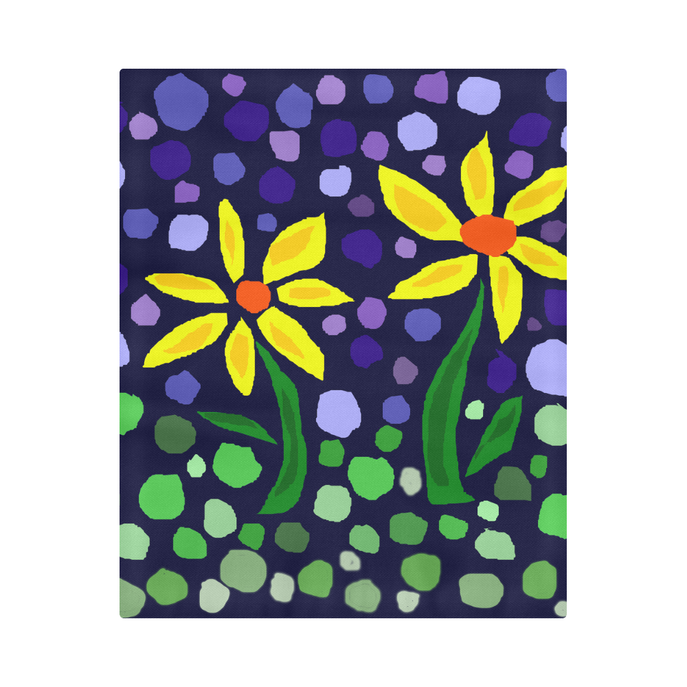 Cheerful Yellow Daisy Flowers Abstract Duvet Cover 86"x70" ( All-over-print)