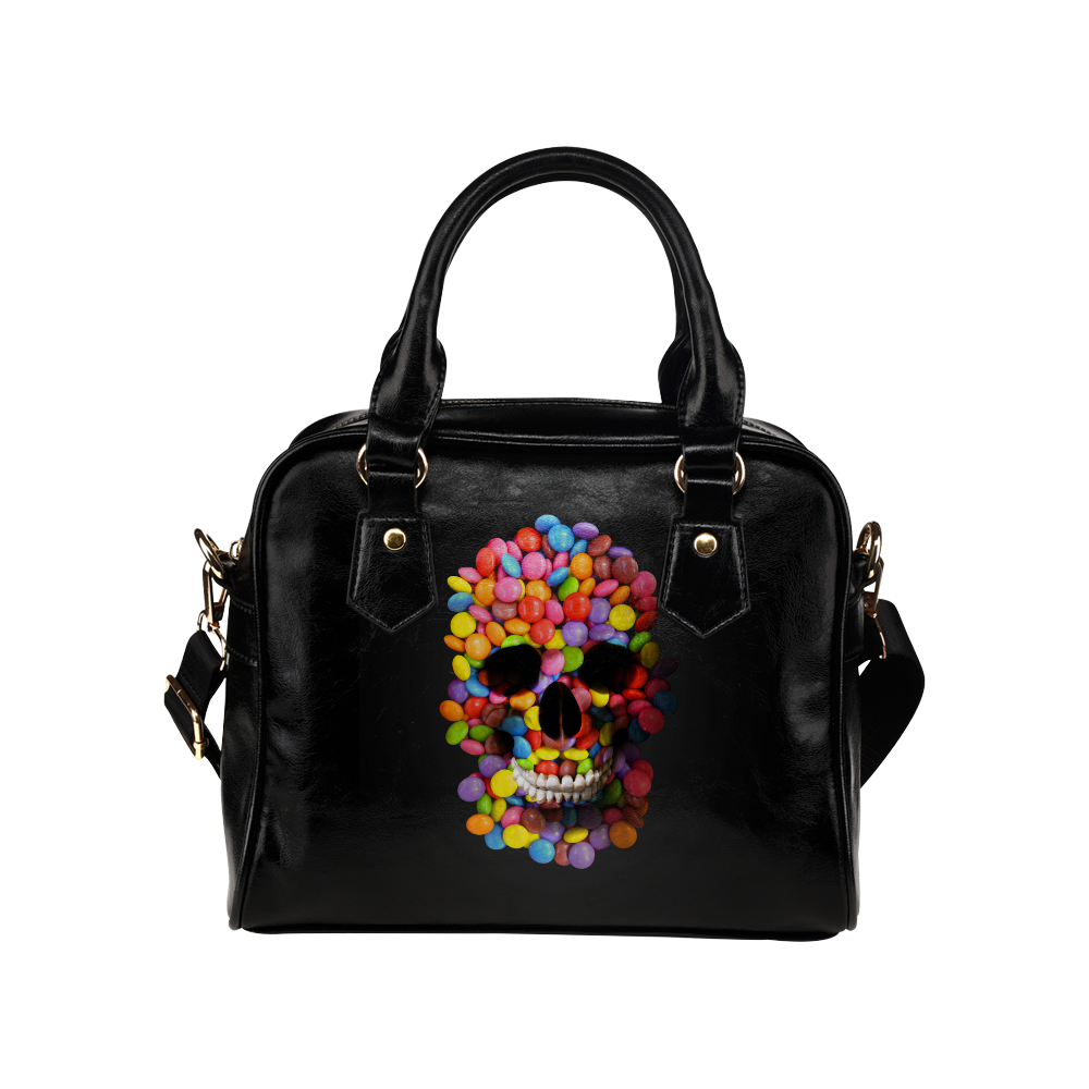 Halloween Candy Sugar Skull Shoulder Handbag (Model 1634)