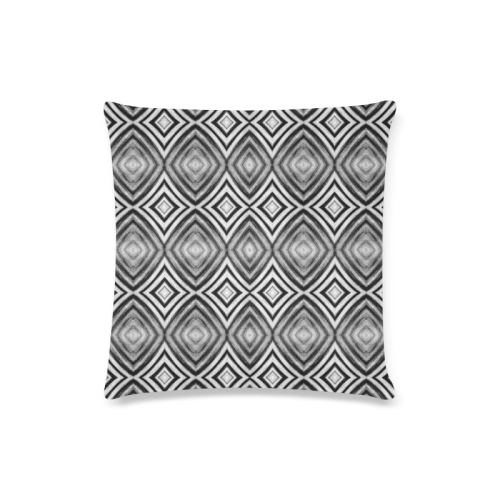 black and white diamond pattern Custom Zippered Pillow Case 16"x16"(Twin Sides)