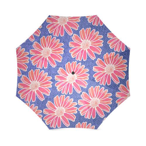 Pink Daisy Pattern Foldable Umbrella (Model U01)