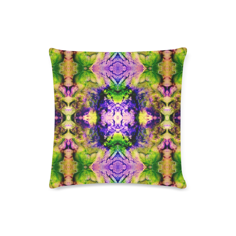 Green,Purple Yellow ,Goa Pattern Custom Zippered Pillow Case 16"x16"(Twin Sides)