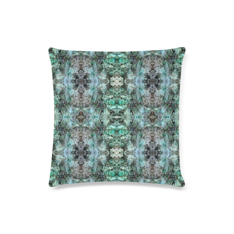 Green Black Gothic Pattern Custom Zippered Pillow Case 16"x16"(Twin Sides)