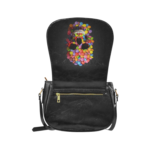 Halloween Candy Sugar Skull Classic Saddle Bag/Large (Model 1648)