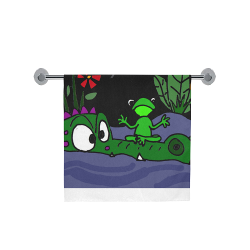 Funny Frog on Alligator Nose Art Bath Towel 30"x56"