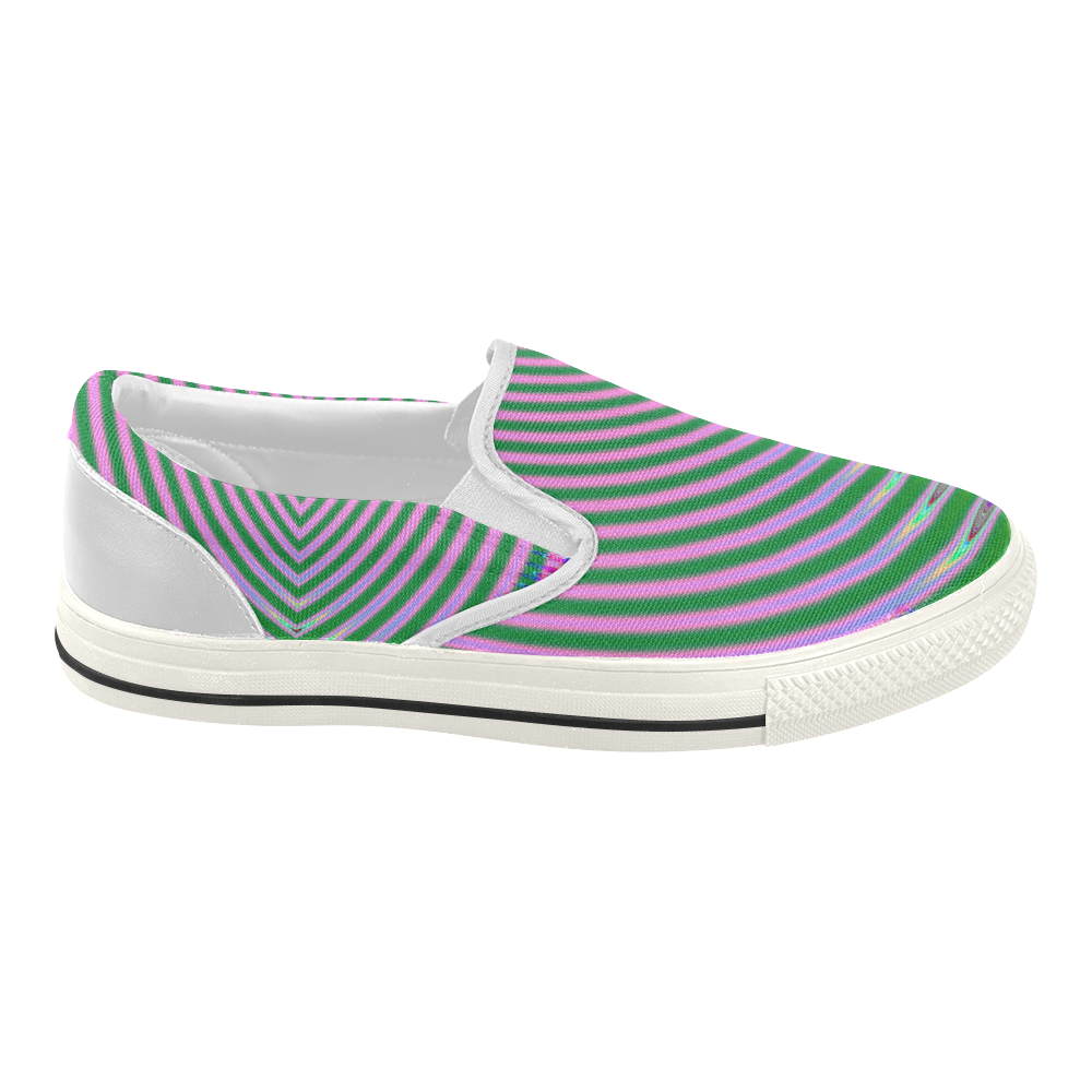 Evening Ripples Dancing on the Lagoon Fractal Women's Slip-on Canvas Shoes (Model 019)