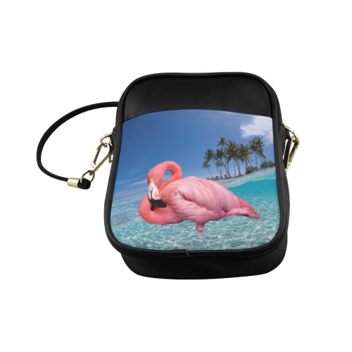 Flamingo and Palms Sling Bag (Model 1627)