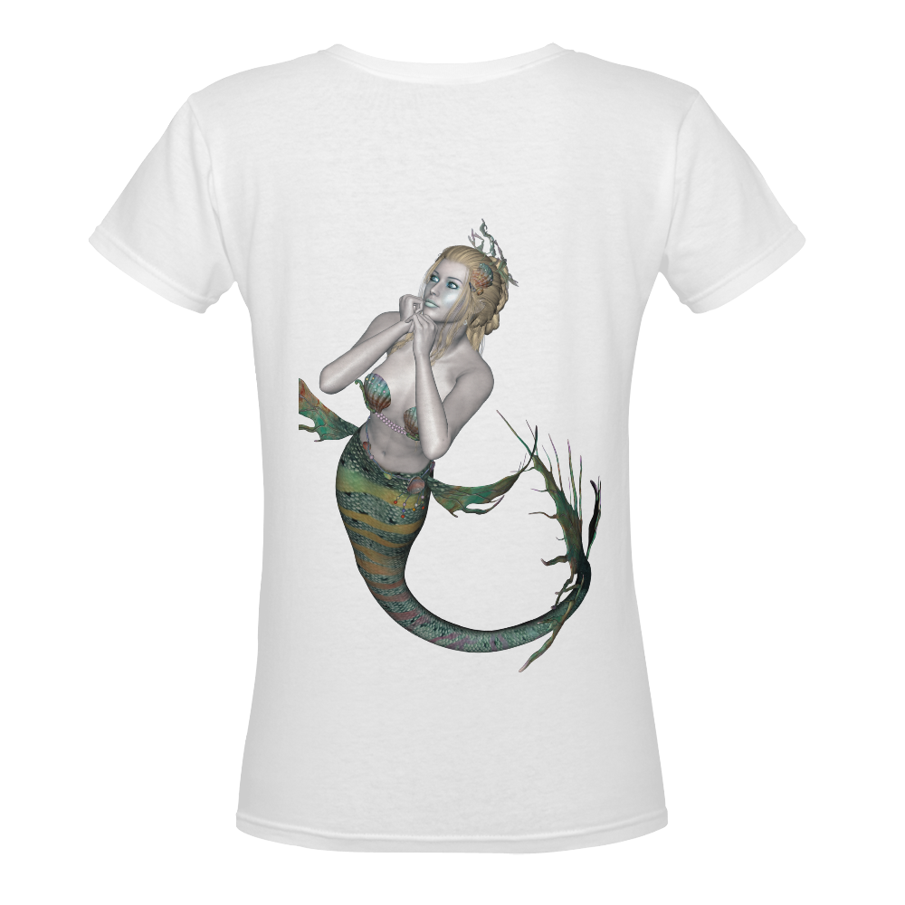 the beautiful mermaid Women's Deep V-neck T-shirt (Model T19)