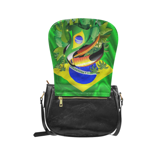 Brazil Flag with Toco Toucan Classic Saddle Bag/Small (Model 1648)