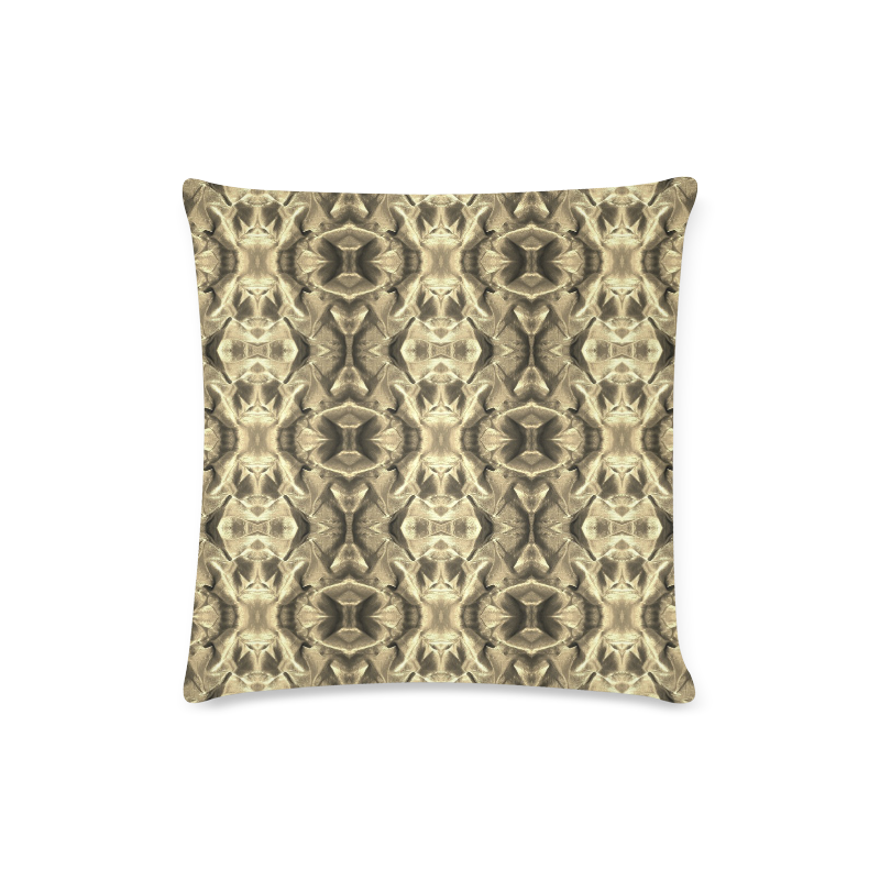 Gold Fabric Pattern Design Custom Zippered Pillow Case 16"x16"(Twin Sides)