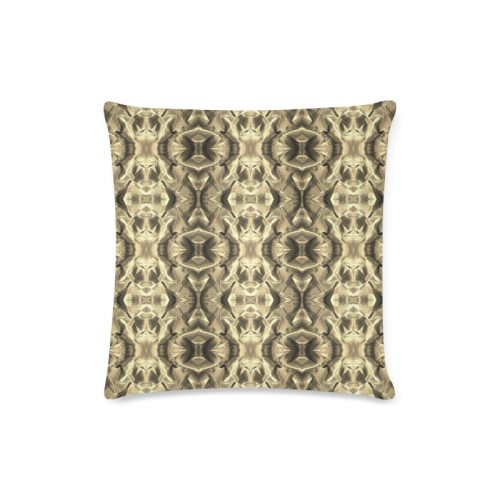Gold Fabric Pattern Design Custom Zippered Pillow Case 16"x16"(Twin Sides)