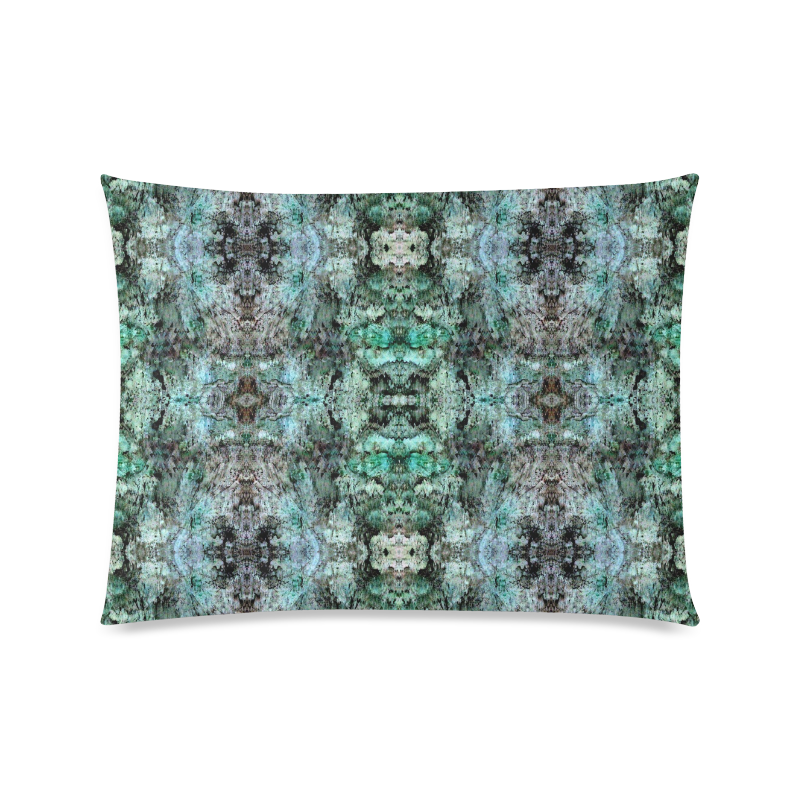 Green Black Gothic Pattern Custom Picture Pillow Case 20"x26" (one side)