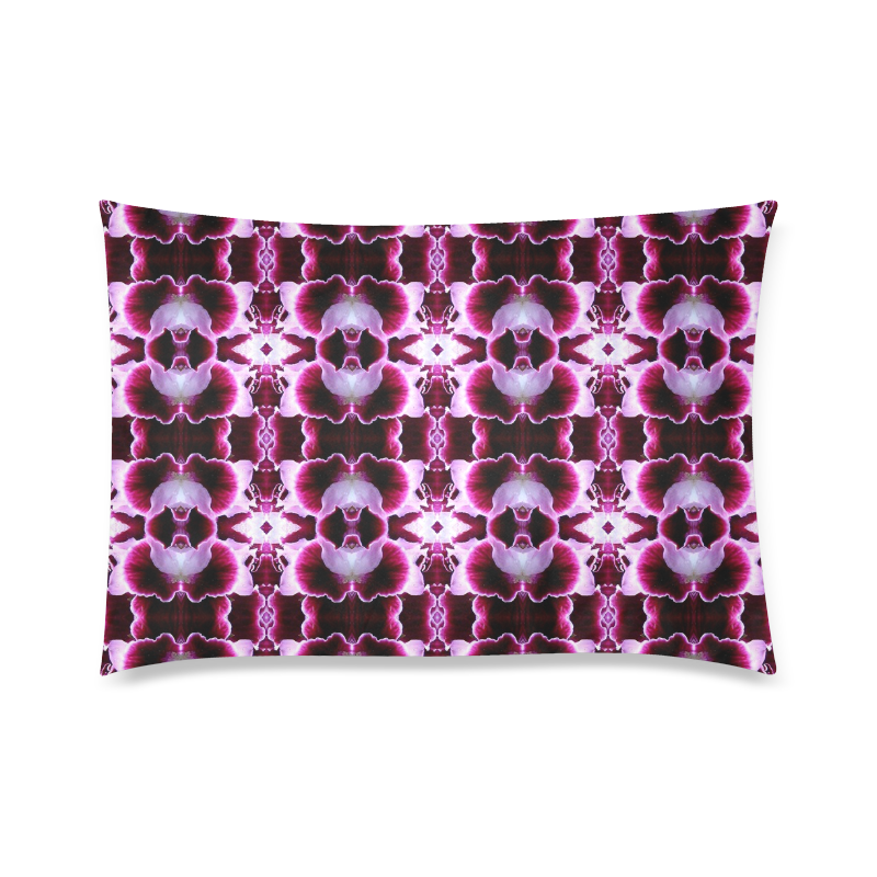 Purple White Flower Abstract Pattern Custom Zippered Pillow Case 20"x30" (one side)