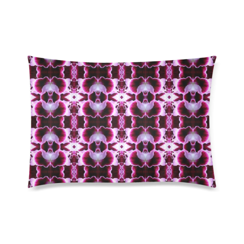 Purple White Flower Abstract Pattern Custom Zippered Pillow Case 20"x30" (one side)