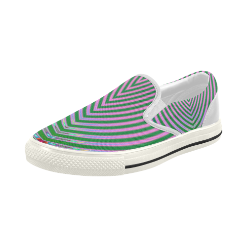 Evening Ripples Dancing on the Lagoon Fractal Women's Slip-on Canvas Shoes (Model 019)