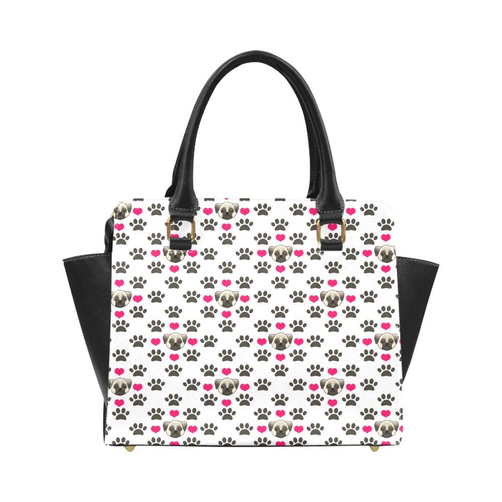 Pug Love Dog Pattern by ArtformDesigns Classic Shoulder Handbag (Model 1653)