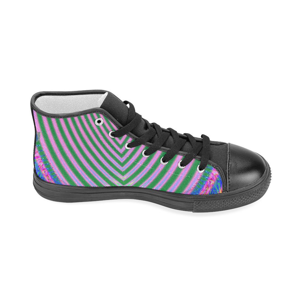 Evening Ripples Dancing on the Lagoon Fractal Men’s Classic High Top Canvas Shoes (Model 017)