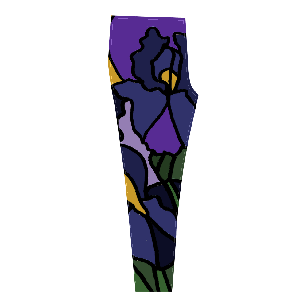 Cool Blue Flowers Abstract Cassandra Women's Leggings (Model L01)