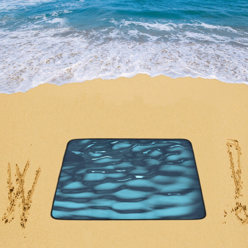 Blue Water Waves Beach Mat 78"x 60"