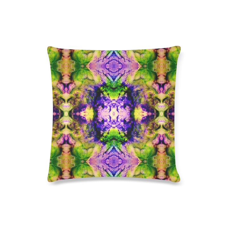 Green,Purple Yellow ,Goa Pattern Custom Zippered Pillow Case 16"x16"(Twin Sides)