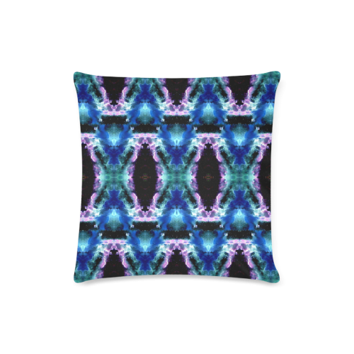 Blue, Light Blue, Metallic Diamond Pattern Custom Zippered Pillow Case 16"x16"(Twin Sides)