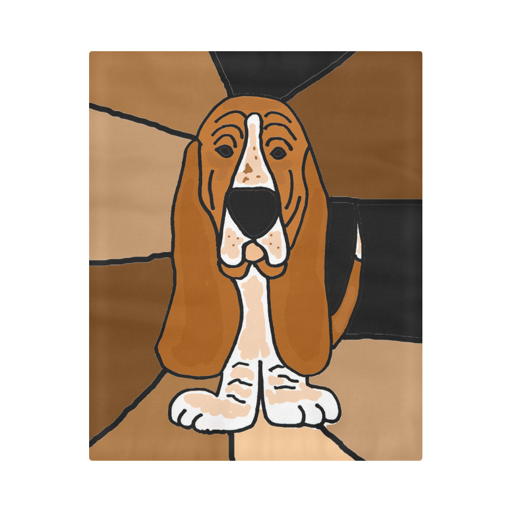 Funny Funky Basset Hound Dog Art Duvet Cover 86"x70" ( All-over-print)