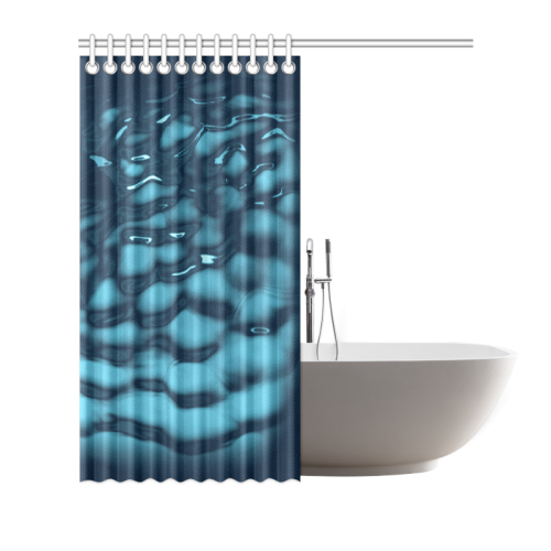Blue Water Waves Shower Curtain 72"x72"