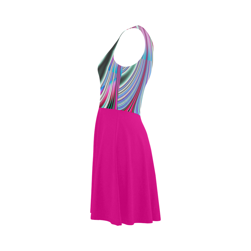 Pastel Ocean Waves Fractal Abstract Atalanta Sundress (Model D04)