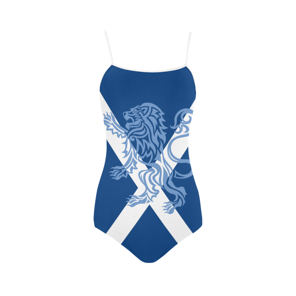 Tribal Lion Rampant and Saltire Flag by ArtformDesigns Strap Swimsuit ( Model S05)