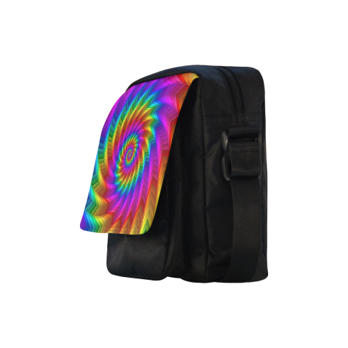 Psychedelic Rainbow Spiral Fractal Crossbody Nylon Bags (Model 1633)