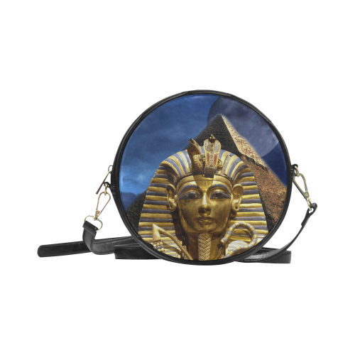 King Tut and Pyramid Round Sling Bag (Model 1647)