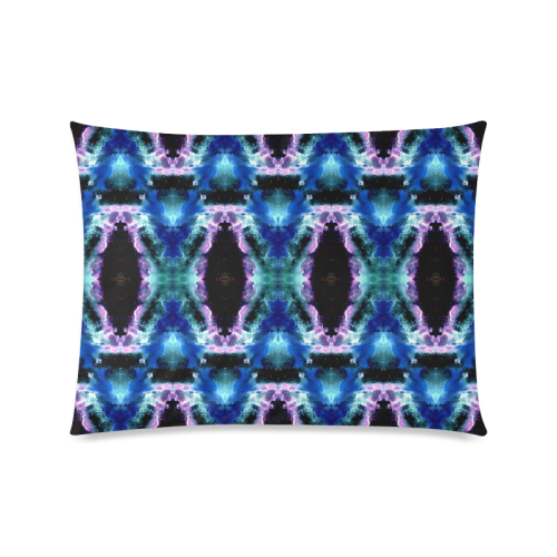 Blue, Light Blue, Metallic Diamond Pattern Custom Picture Pillow Case 20"x26" (one side)