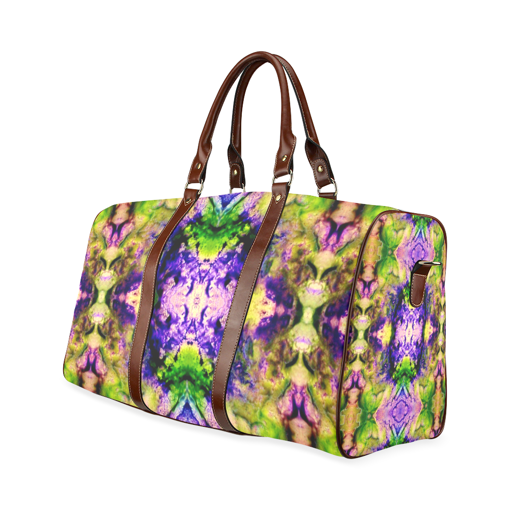 Green,Purple Yellow ,Goa Pattern Waterproof Travel Bag/Large (Model 1639)