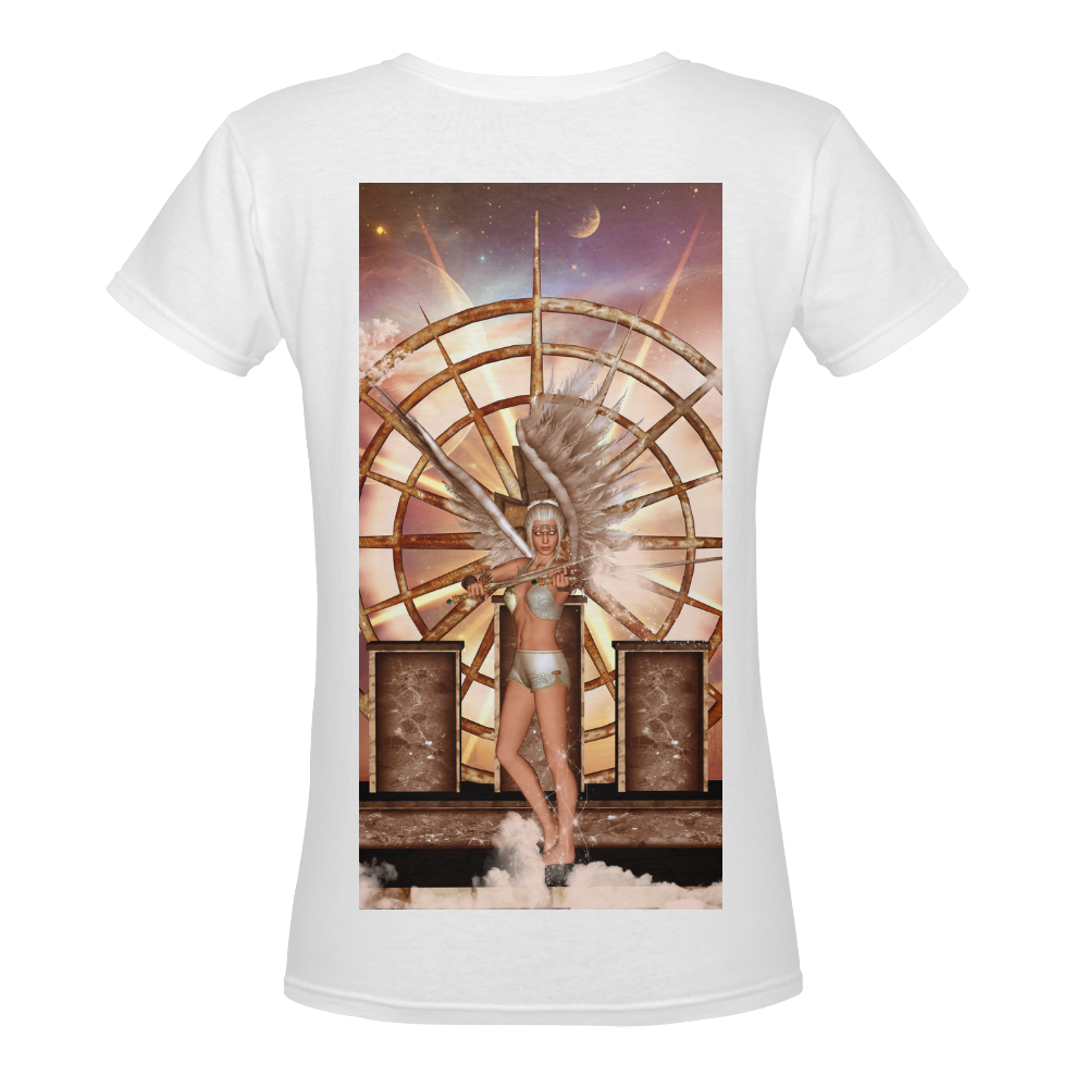 Beautiful angel in the sky Women's Deep V-neck T-shirt (Model T19)
