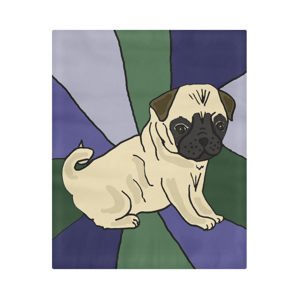 Funny Cool Pug Dog Art Duvet Cover 86"x70" ( All-over-print)