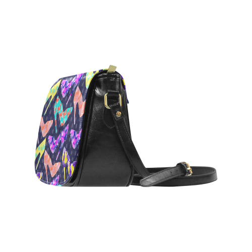 Colorful High Heels Pattern Classic Saddle Bag/Large (Model 1648)