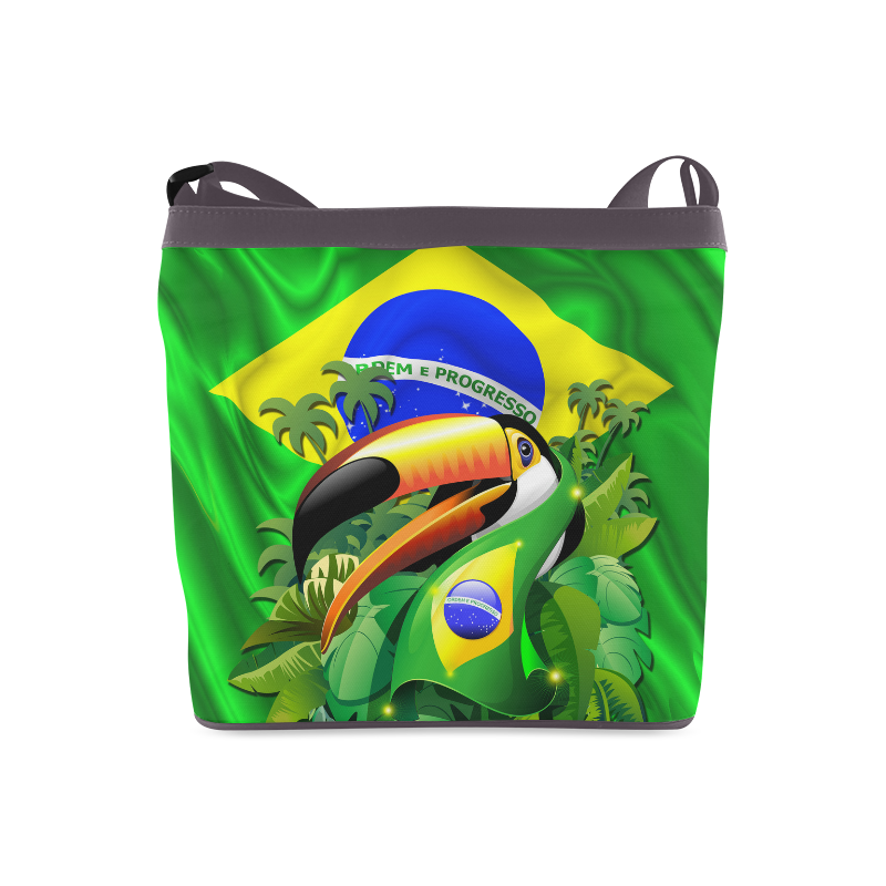 Brazil Flag with Toco Toucan Crossbody Bags (Model 1613)