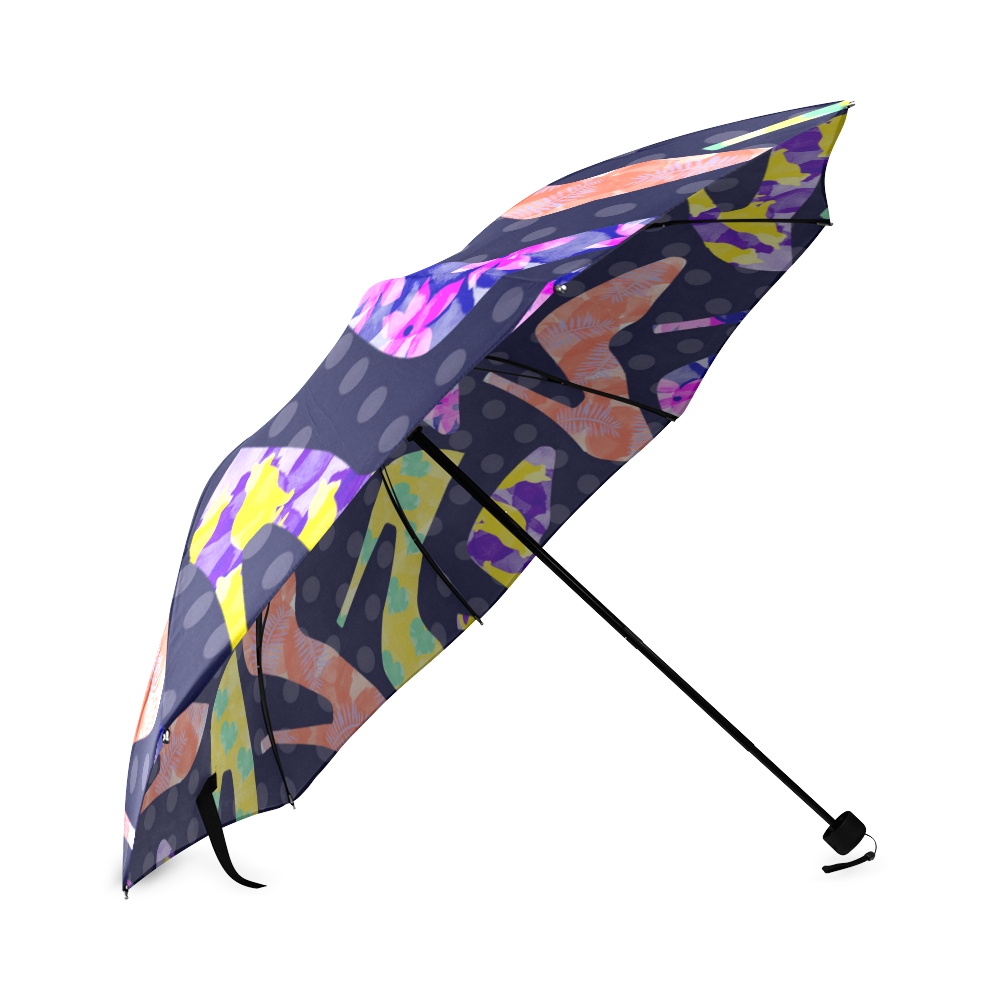 Colorful High Heels Pattern Foldable Umbrella (Model U01)