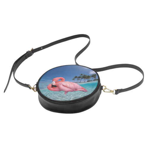 Flamingo and Palms Round Sling Bag (Model 1647)