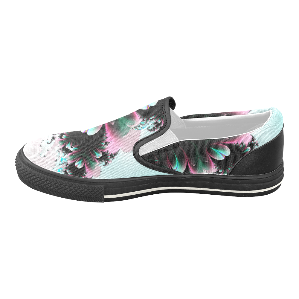 Twilight Comes To The Meadow Fractal Abstract Men's Unusual Slip-on Canvas Shoes (Model 019)