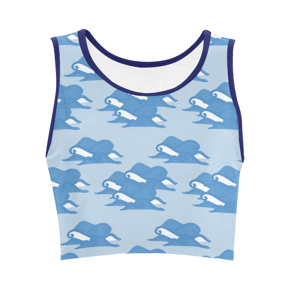 Once Upon an Ocean/Blue Women's Crop Top (Model T42)