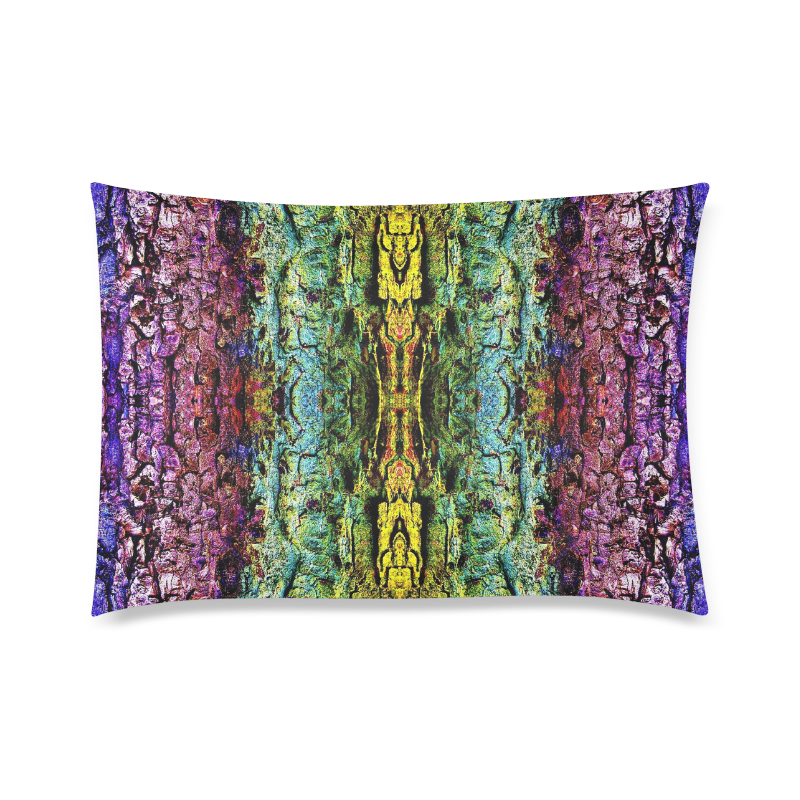 Abstract, Yellow Green, Purple, Tree Trunk Custom Zippered Pillow Case 20"x30" (one side)