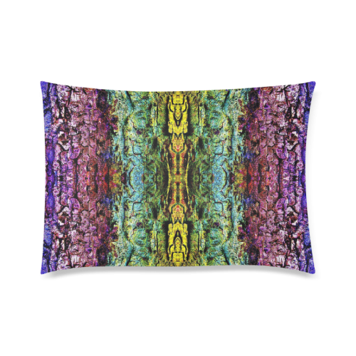 Abstract, Yellow Green, Purple, Tree Trunk Custom Zippered Pillow Case 20"x30" (one side)