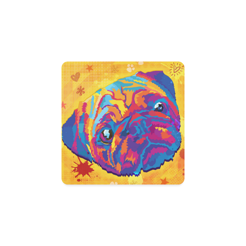 pop art pug Square Coaster