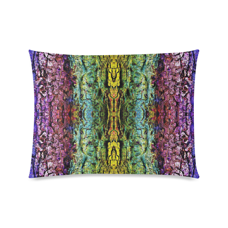 Abstract, Yellow Green, Purple, Tree Trunk Custom Picture Pillow Case 20"x26" (one side)