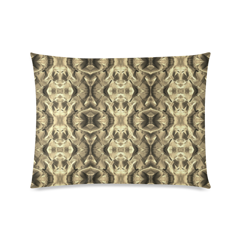 Gold Fabric Pattern Design Custom Picture Pillow Case 20"x26" (one side)