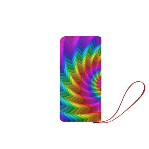 Psychedelic Rainbow Spiral Fractal Women's Clutch Wallet (Model 1637)