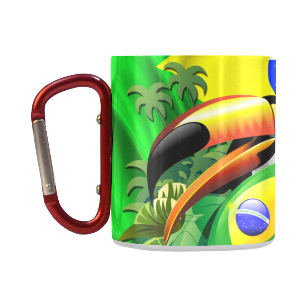 Brazil Flag with Toco Toucan Classic Insulated Mug(10.3OZ)